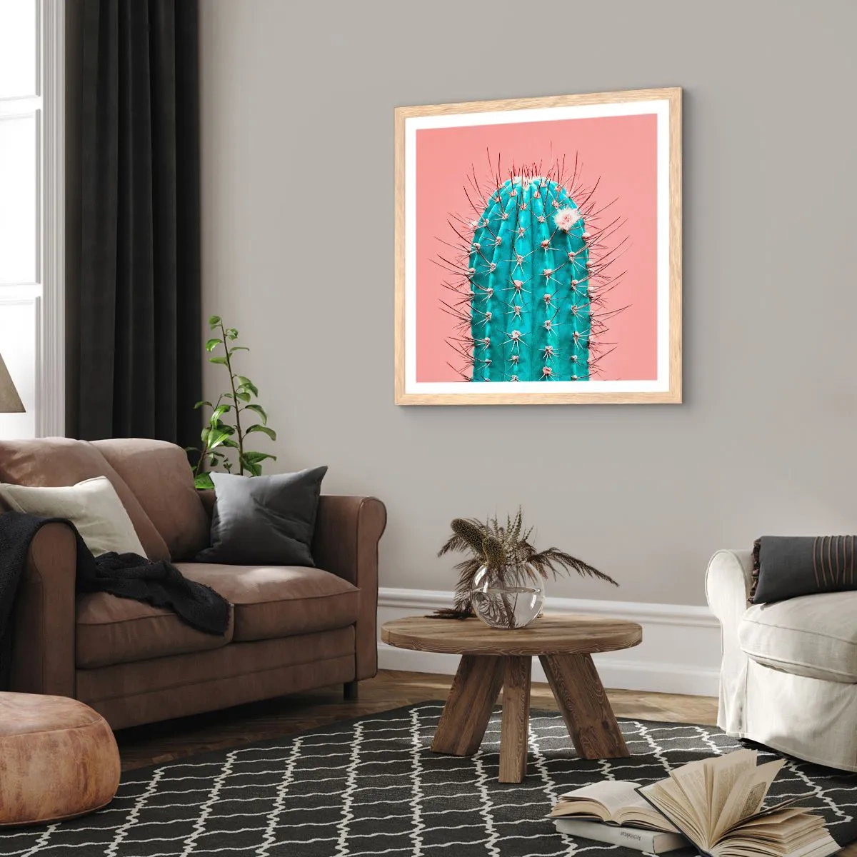 Affisch i ram av ljusek - Titta bara - 50x50 cm