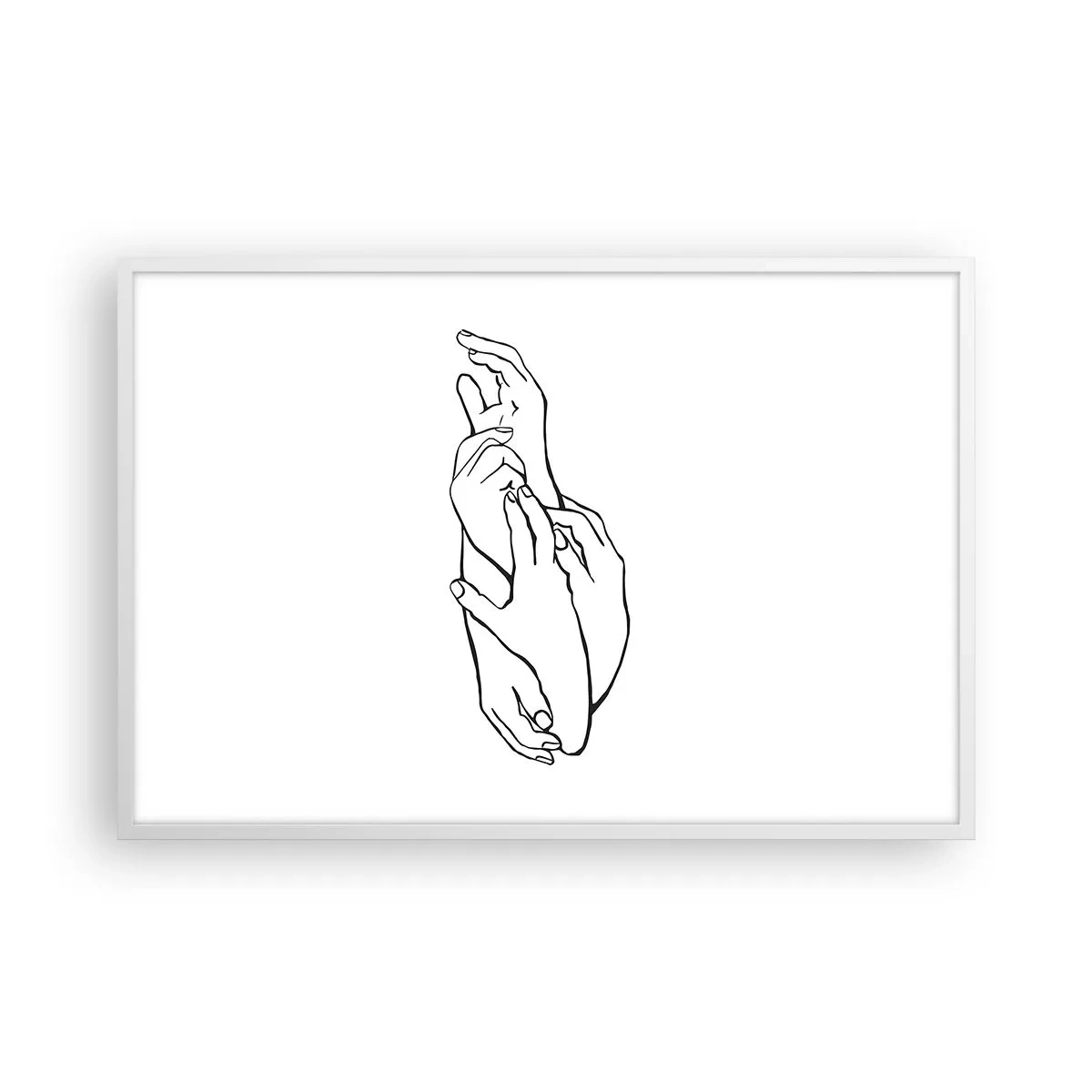 Affisch i vit ram - Hand i hand - 91x61 cm