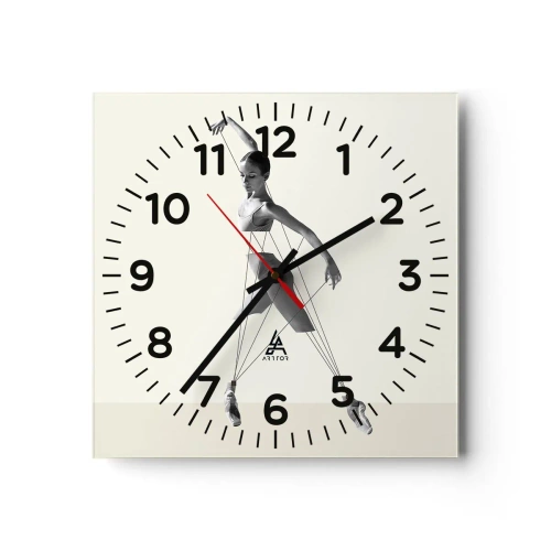 Väggklocka - Klocka på glas - I världens teater - 40x40 cm