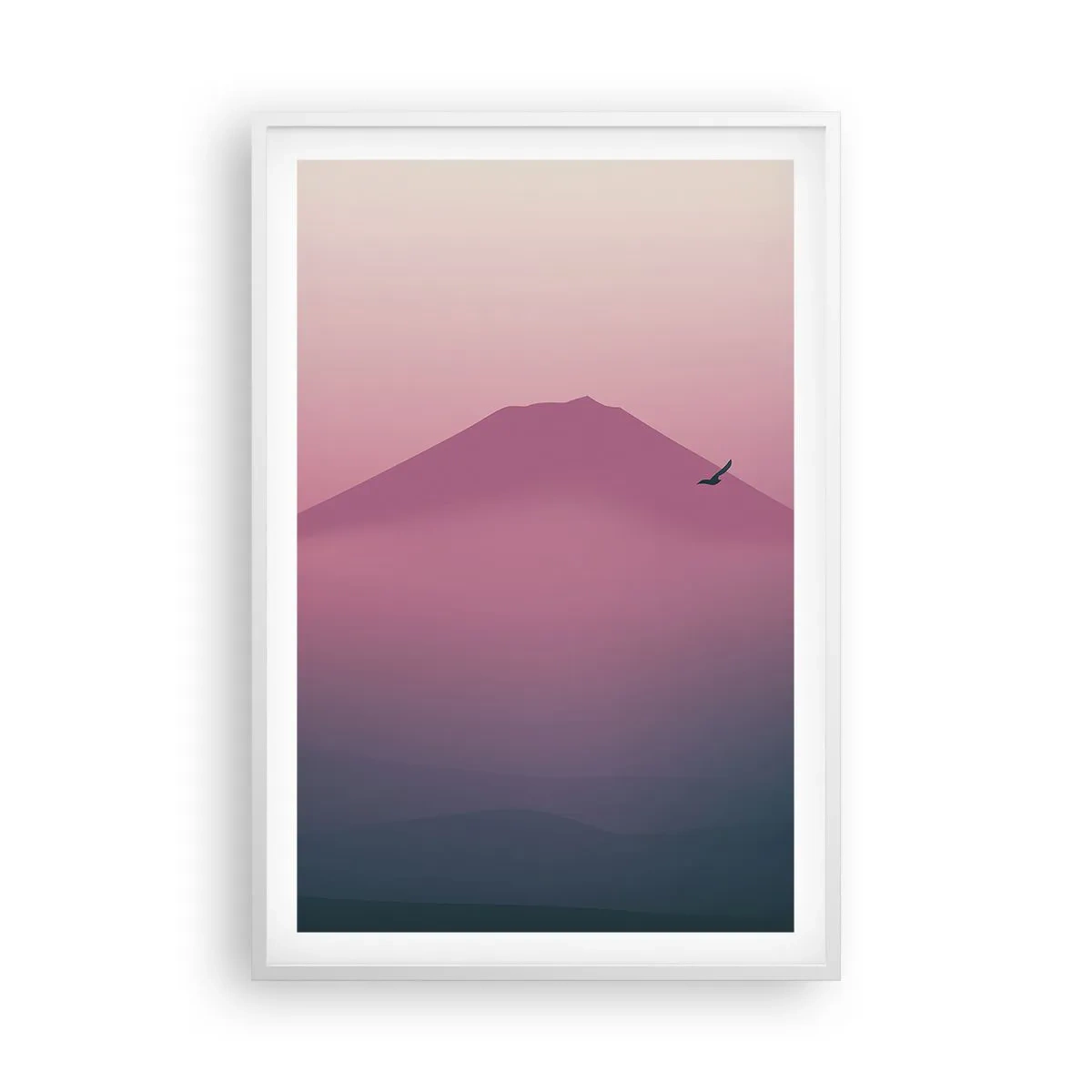 Affisch i vit ram - Vandrare över molnen - 61x91 cm