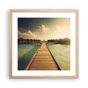 Affisch i ram av ljusek - Varm inbjudan - 40x40 cm