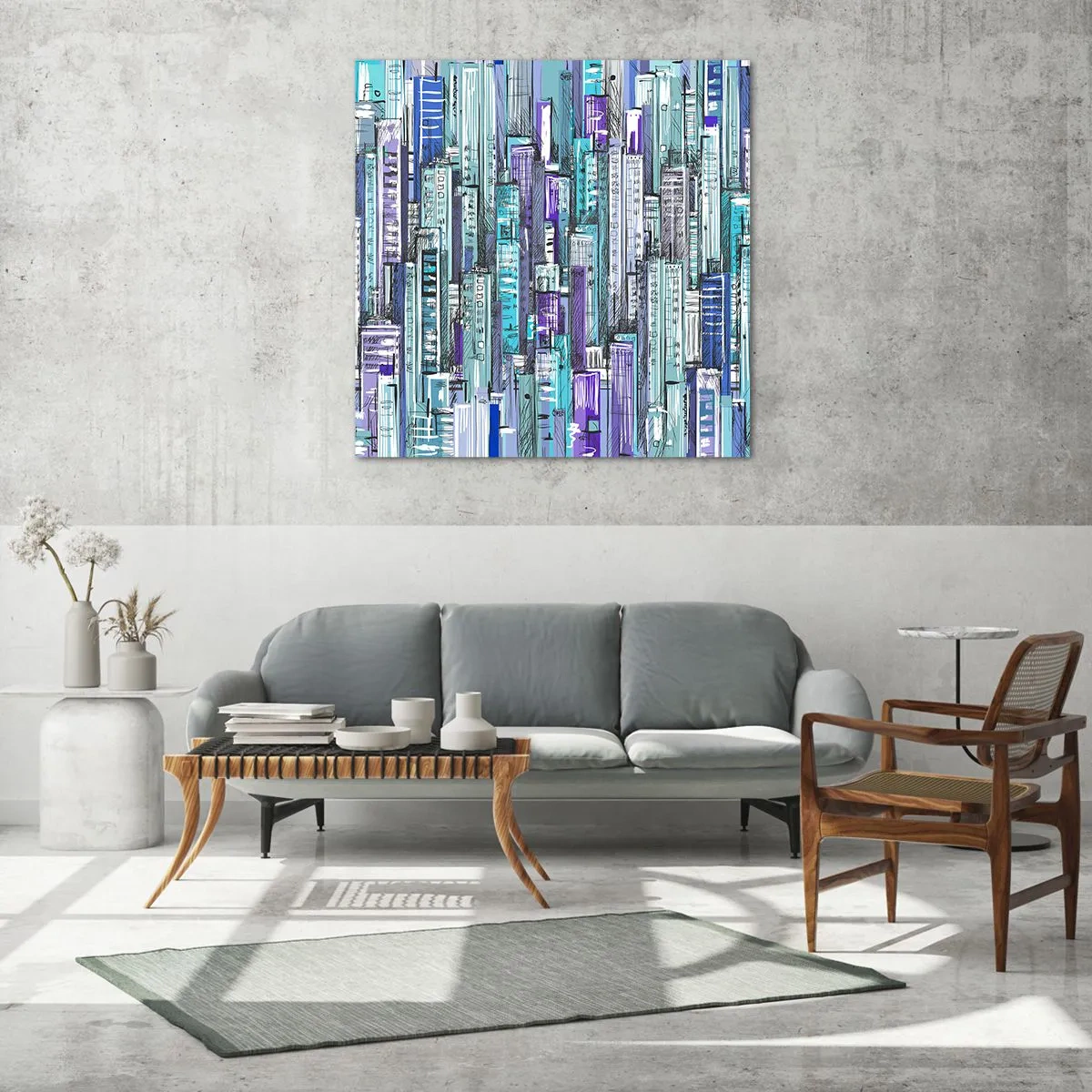 Glastavla - Bild på glas - Blått från himlen - 30x30 cm