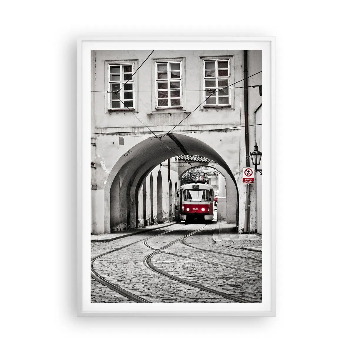 Affisch i vit ram - Genom stadens labyrint - 70x100 cm