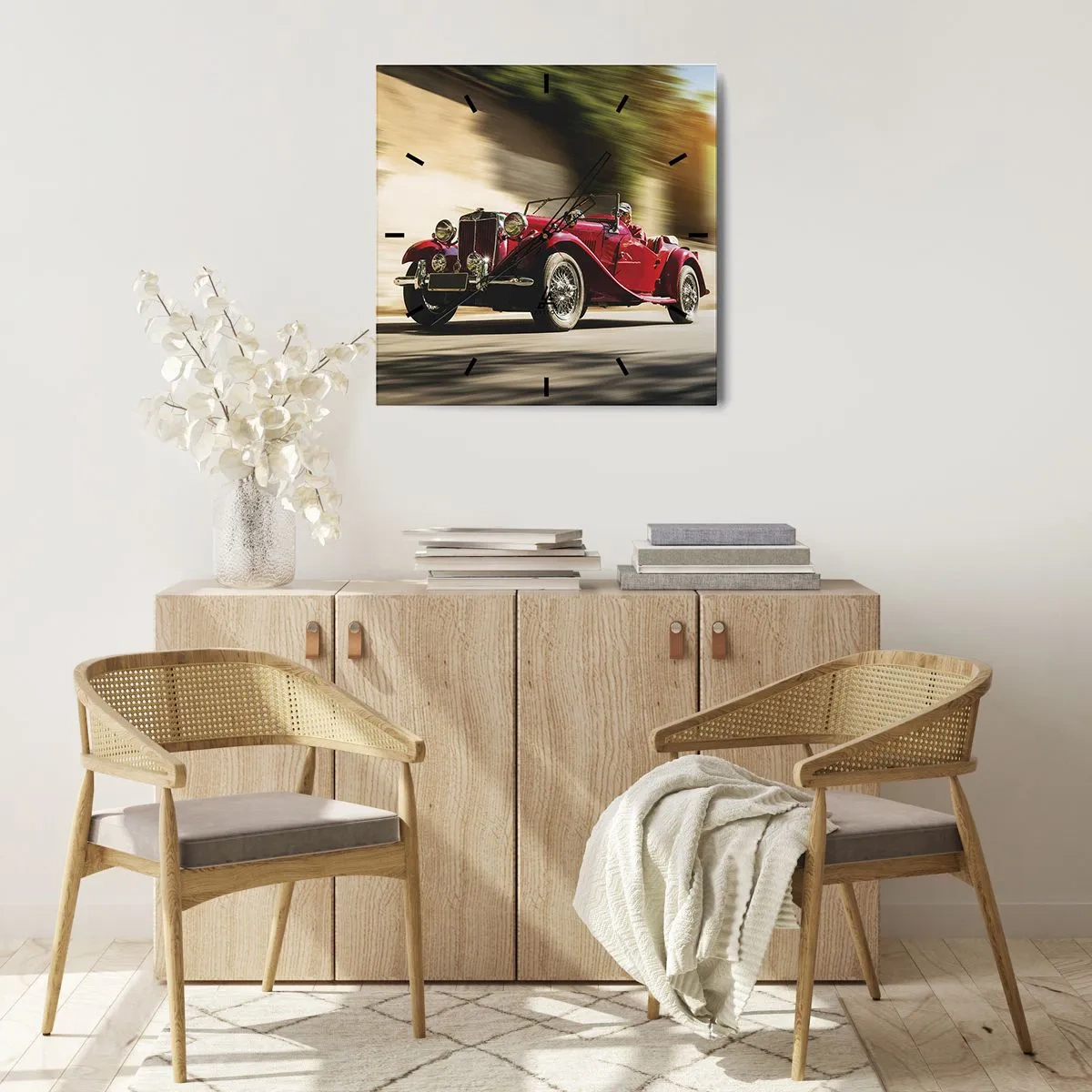 Väggklocka - Klocka på glas - Vackrare än Nike från Samothrakis - 30x30 cm