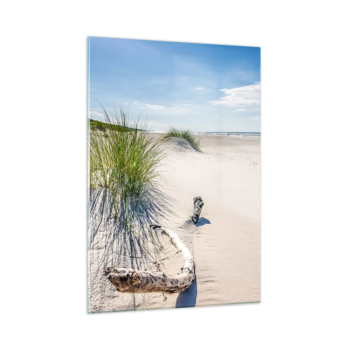Glastavla - Bild på glas - Vackrast? Östersjöstrand - 50x70 cm