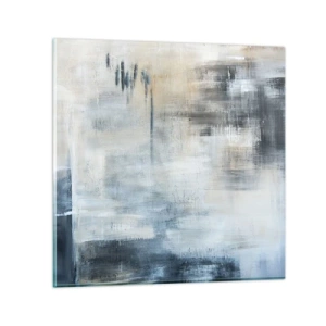 Glastavla - Bild på glas - Bakom en blå slöja - 30x30 cm