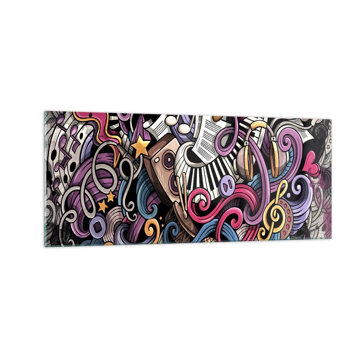 Glastavla - Bild på glas - Komplicerad melodi - 100x40 cm