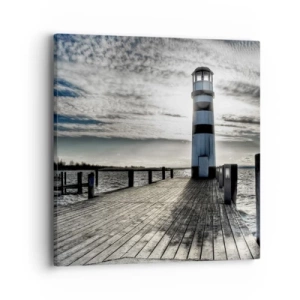 Canvastavla - Bild på duk - Seglare, jag väntar på er - 40x40 cm