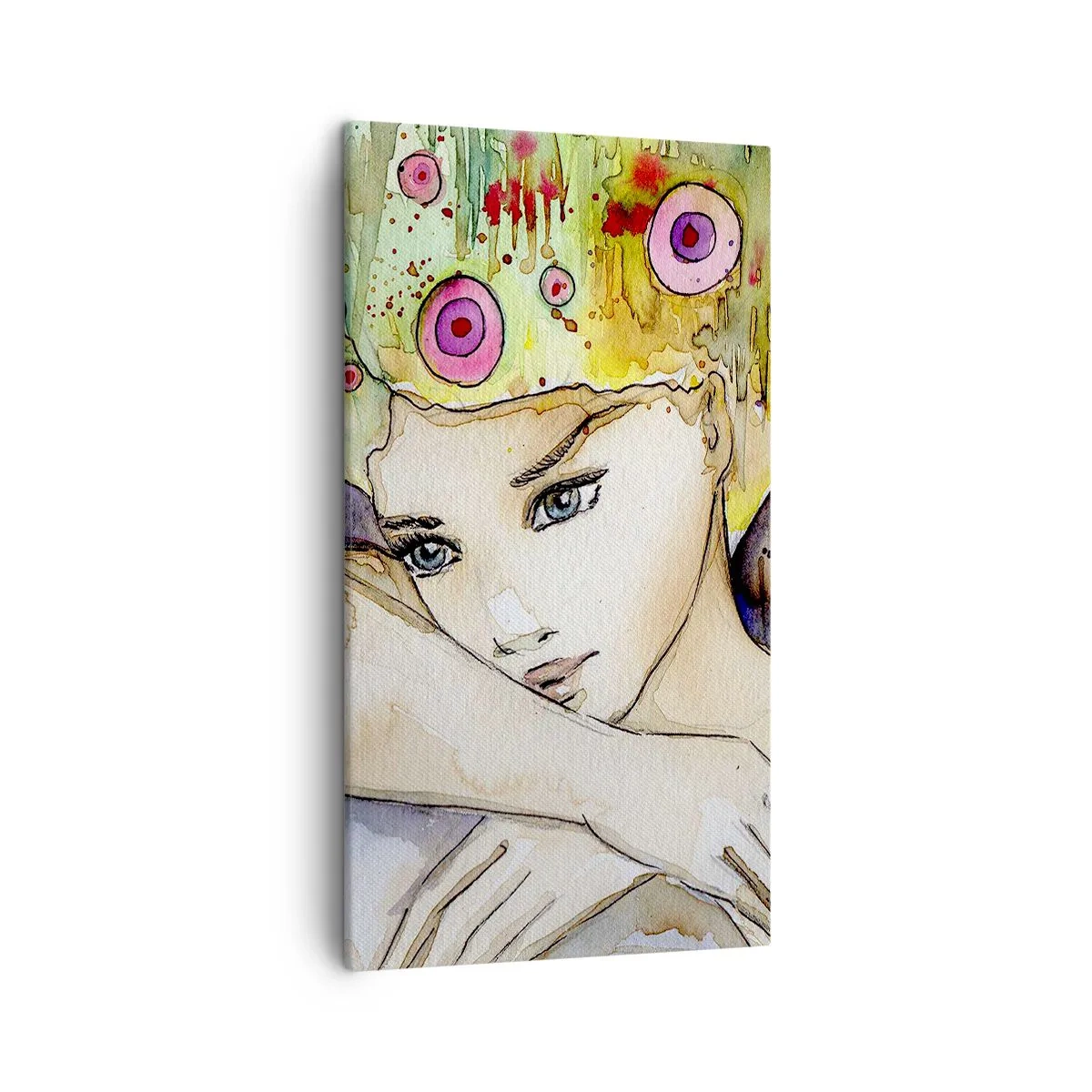 Canvastavla - Bild på duk - fjärilprincessa - 45x80 cm