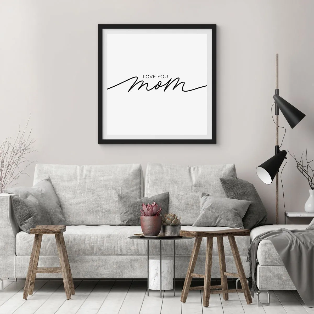 Affisch i svart ram - Jag är mycket rörd - 50x50 cm