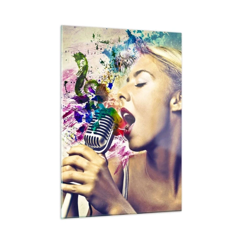 Glastavla - Bild på glas - Måla världen med rösten - 50x70 cm