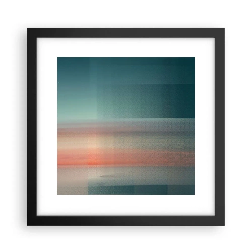 Affisch i svart ram - Abstraktion: ljusvågor - 30x30 cm