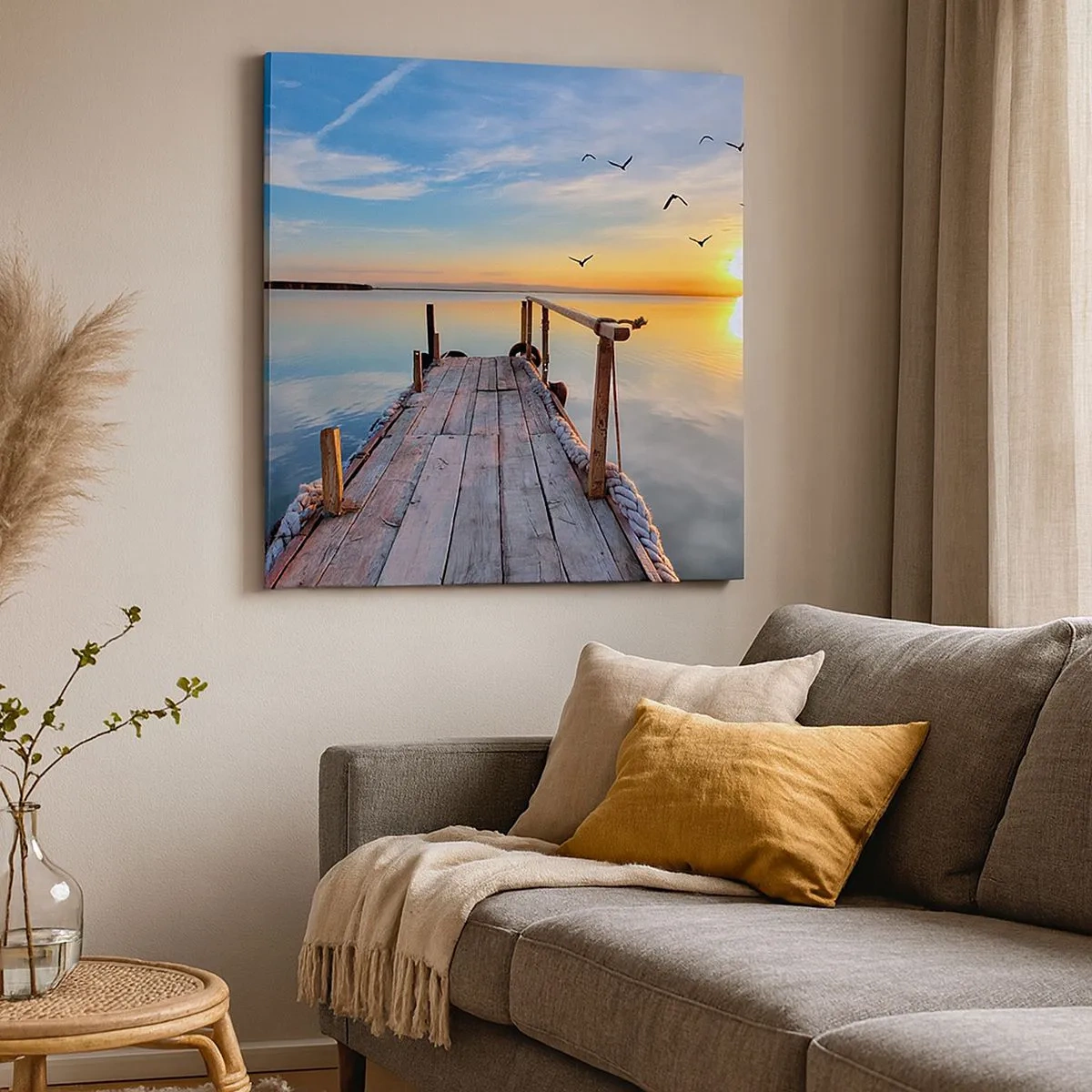 Canvastavla - Bild på duk - Gå mot solen - 30x30 cm