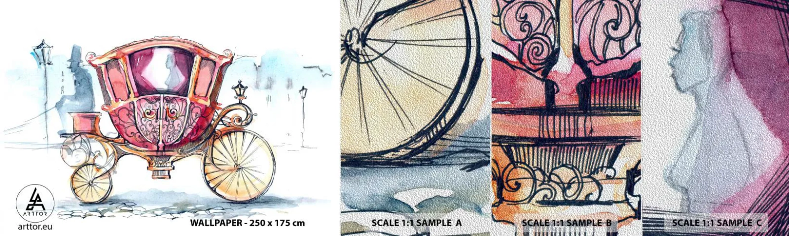 Provbit av fototapet Premium Sand - Bröllop eller bal? - För barn, Transport, Resa - 100x30 cm