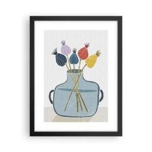 Affisch i svart ram - Vallmovas - 30x40 cm