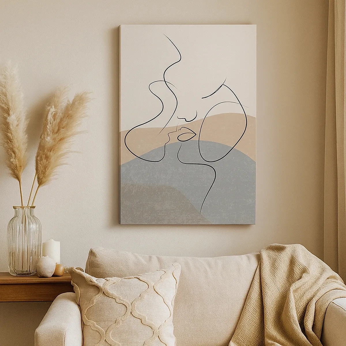 Canvastavla - Bild på duk - Beröra med pensel - 50x70 cm