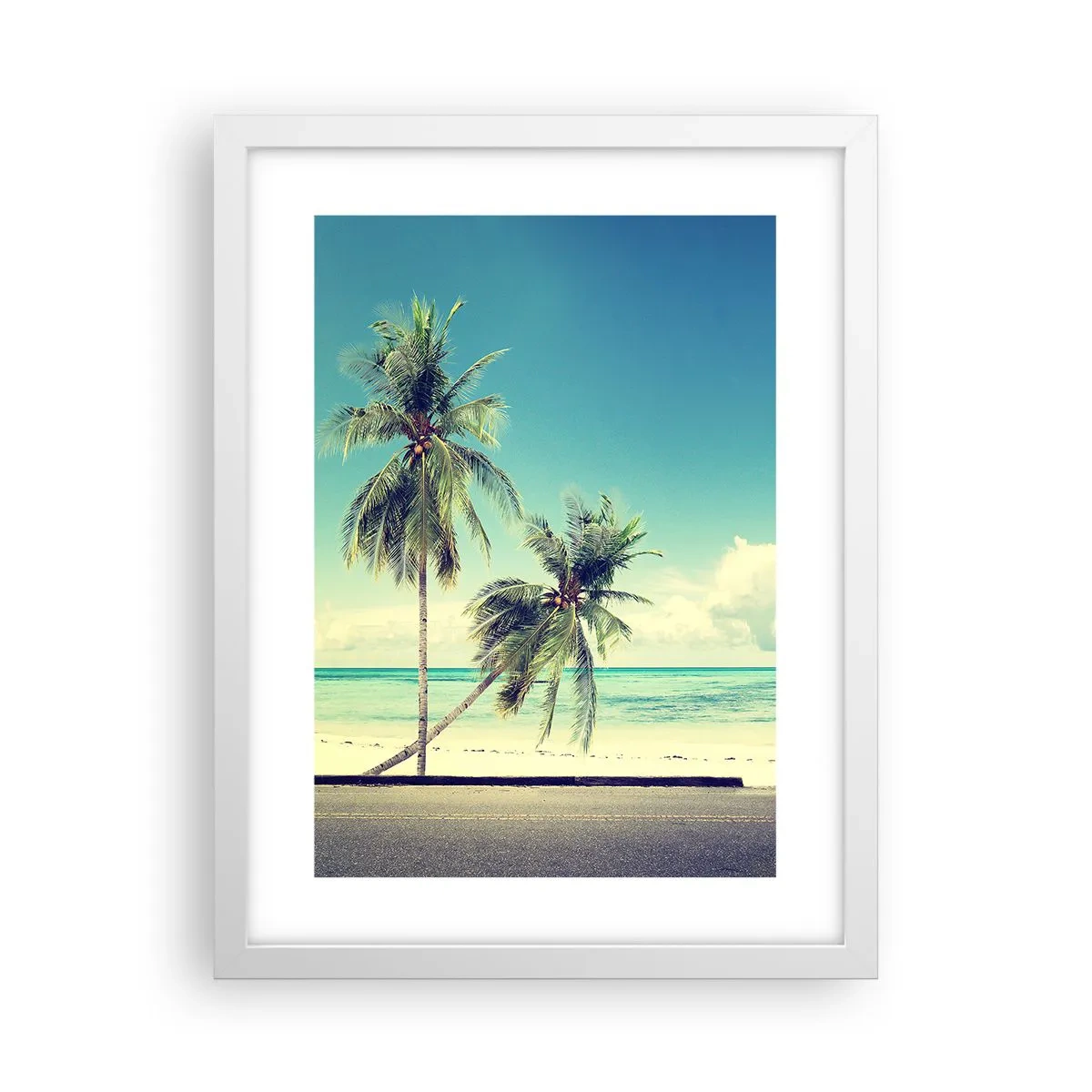 Affisch i vit ram - Dags att börja semester - 30x40 cm