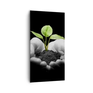 Canvastavla - Bild på duk - Jag älskar naturen och skyddar den - 65x120 cm