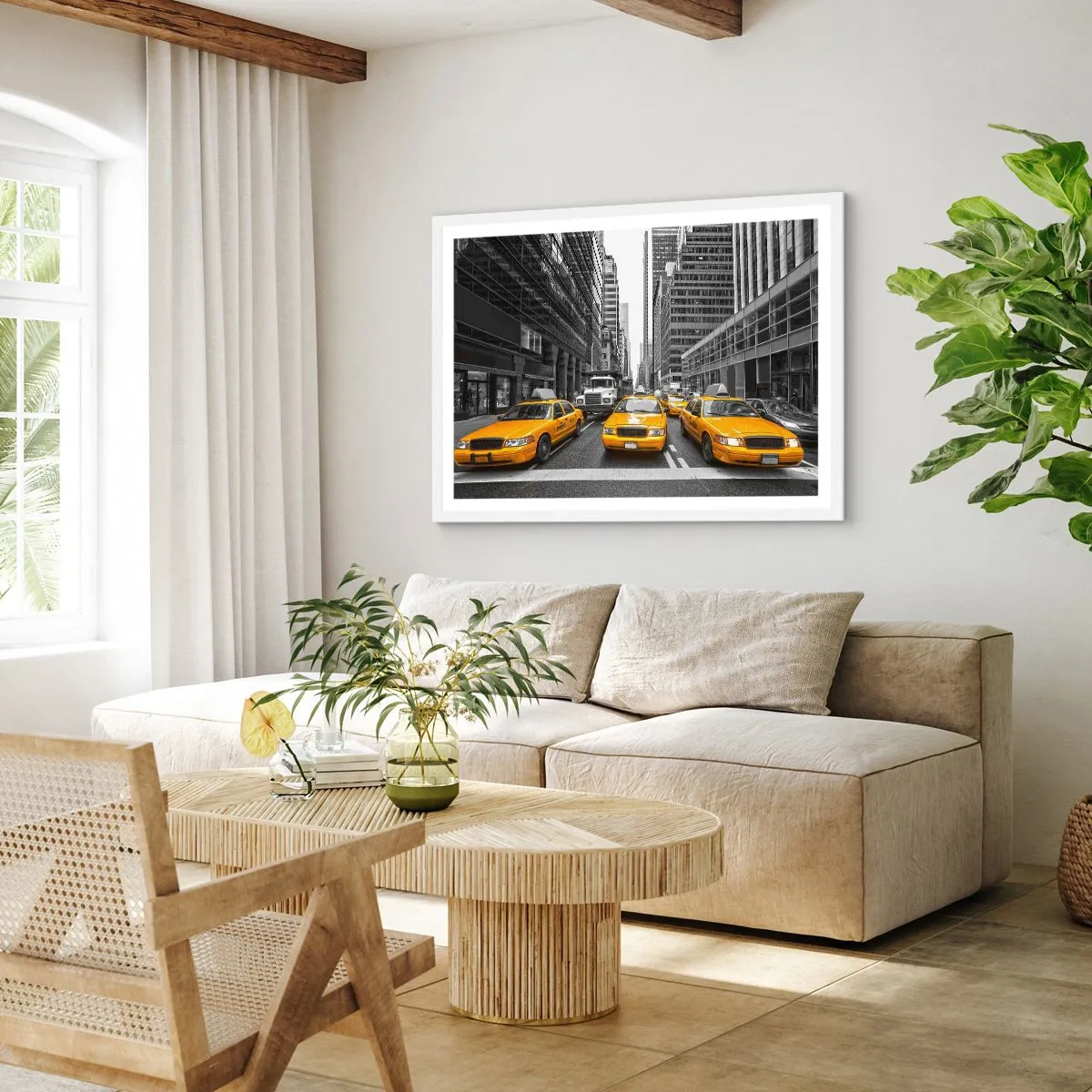 Affisch i vit ram - Vi färgar denna stad - 70x50 cm