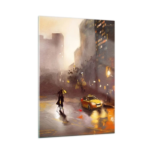 Glastavla - Bild på glas - I New Yorks ljus - 50x70 cm