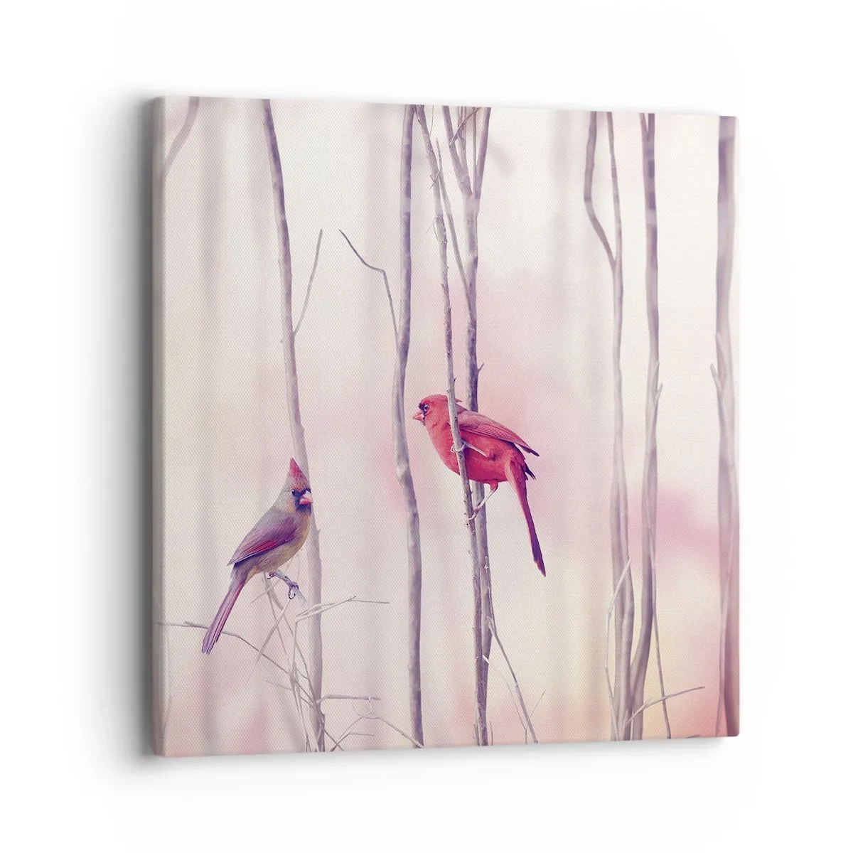 Canvastavla - Bild på duk - Rosa skogens saga - 40x40 cm