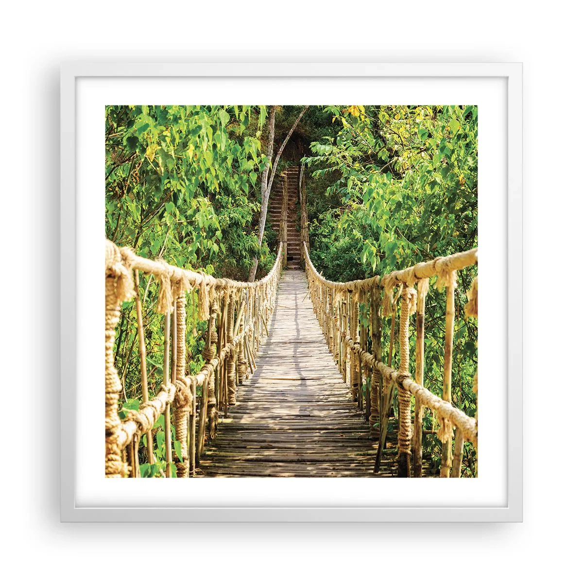 Affisch i vit ram - Upphängd i grönskan - 50x50 cm