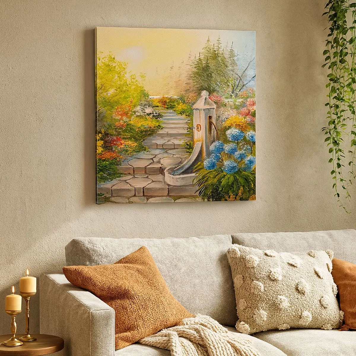 Canvastavla - Bild på duk - Fullt blommande - 30x30 cm