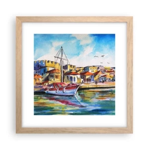 Affisch i ram av ljusek - Regnbågseftermiddag - 30x30 cm