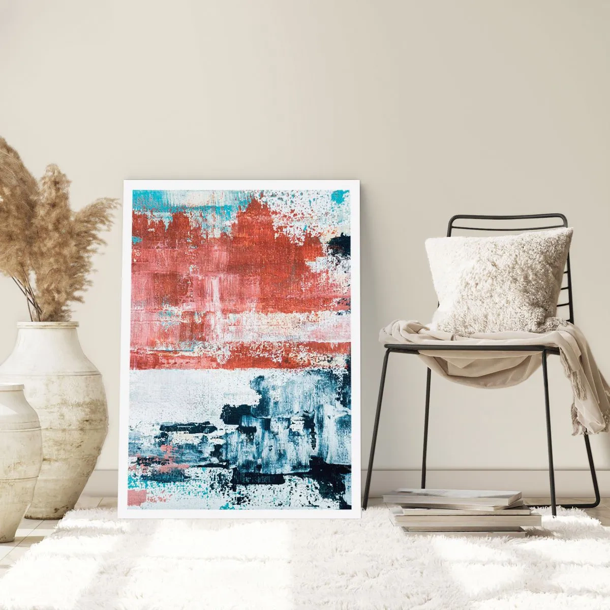 Affisch - Abstrakt halvt om halvt - 50x70 cm