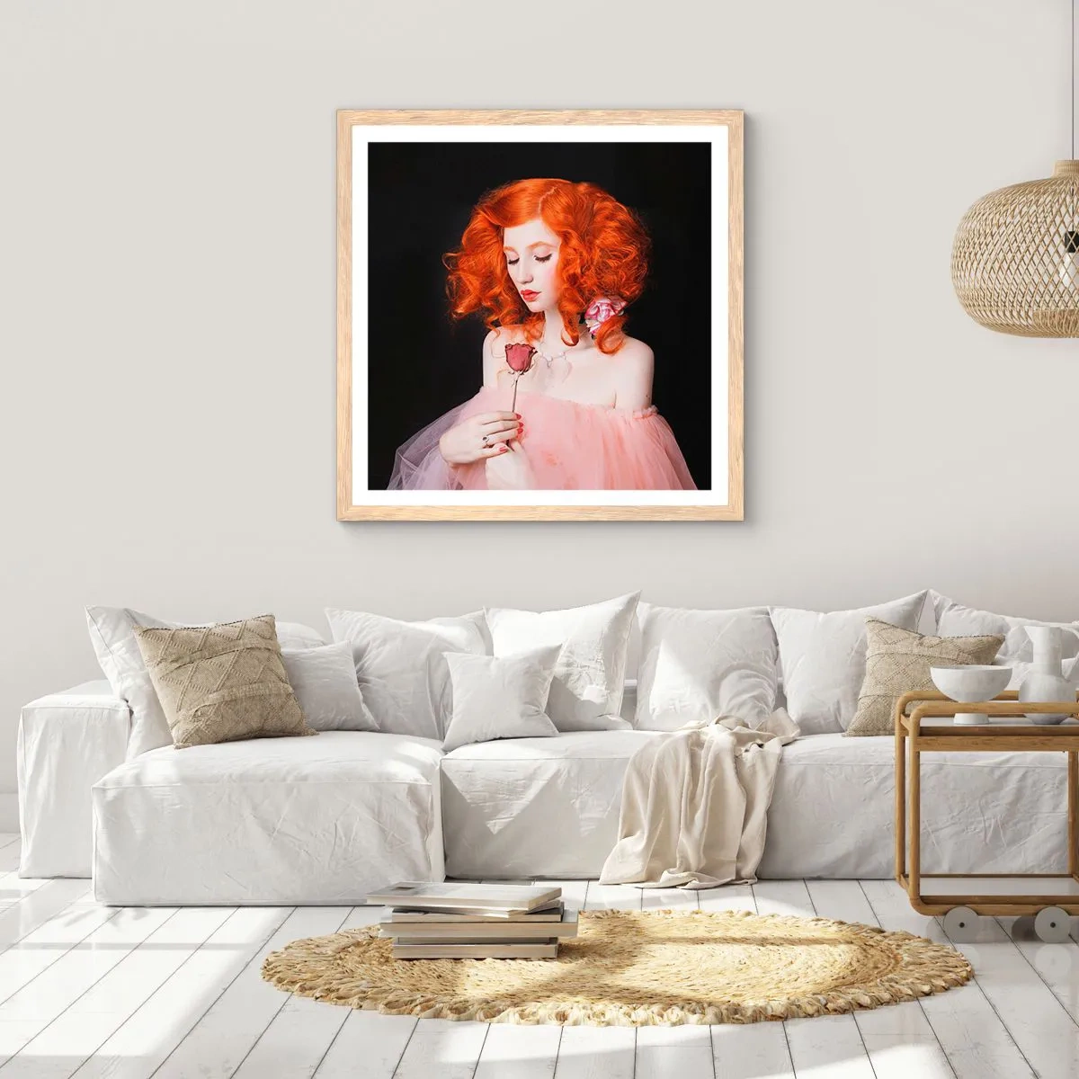 Affisch i ram av ljusek - I Barockstil - 50x50 cm