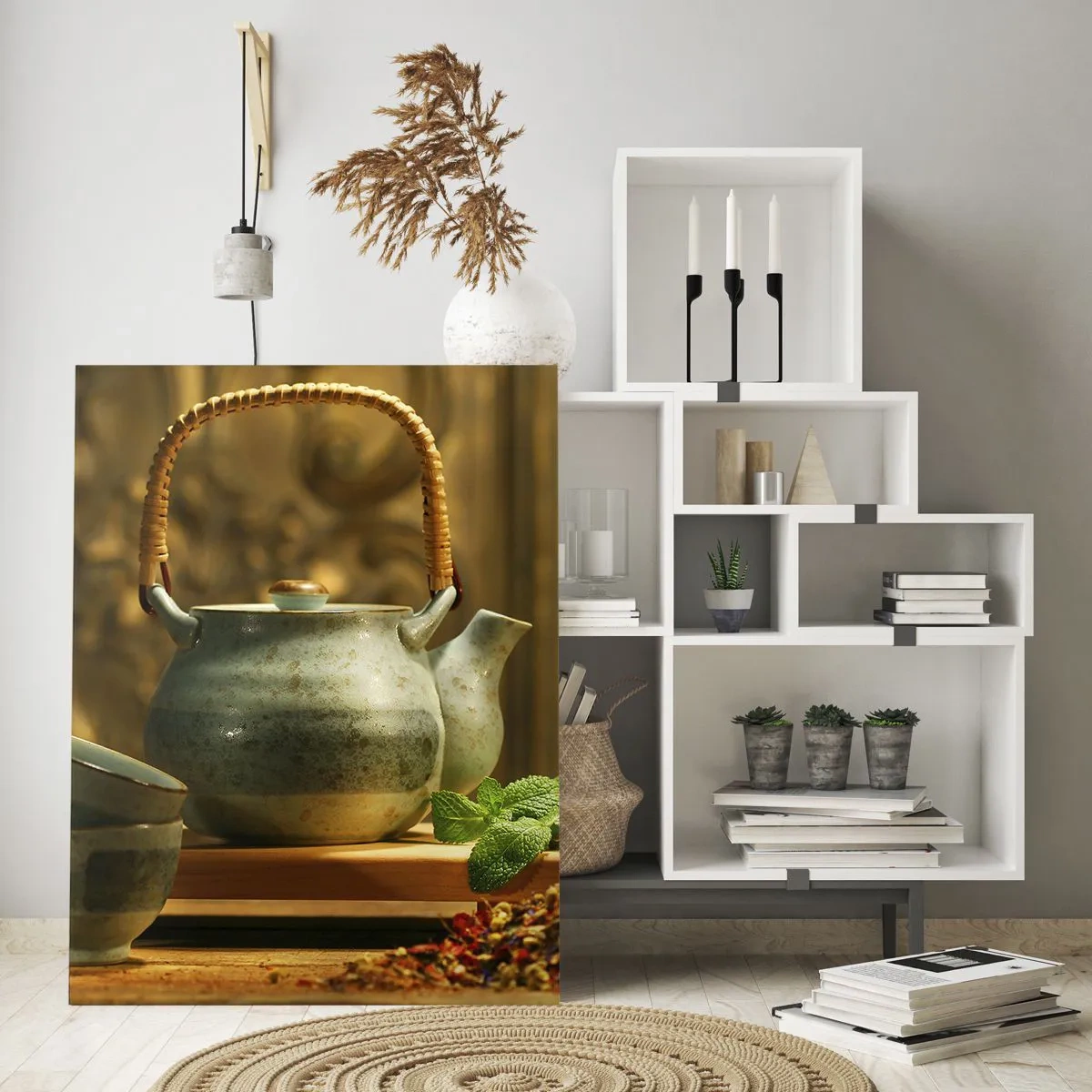 Glastavla - Bild på glas - Avhandling om tedrickande - 70x100 cm