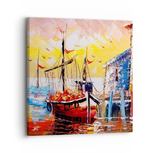Canvastavla - Bild på duk - Lycklig återresa - 30x30 cm