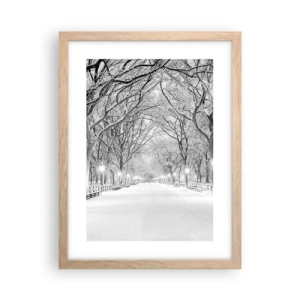 Affisch i ram av ljusek - De fyra årstiderna - vinter - 30x40 cm