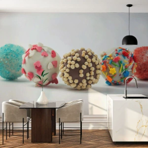 Fototapet Premium Canvas - Livet kan vara sött - Sötsaker, Godis, Färgglada Lollipops - 450x315 cm