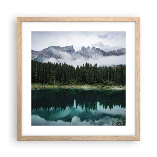 Affisch i ram av ljusek - Tyst, tyst, väck inte sovande vatten... - 40x40 cm