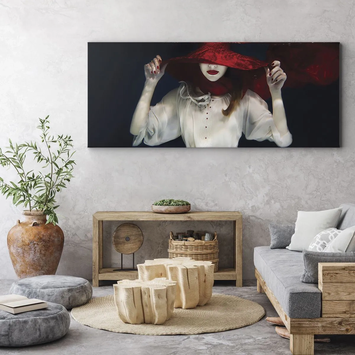 Canvastavla - Bild på duk - Konstig fru - 100x40 cm