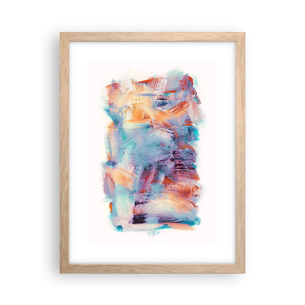 Affisch i ram av ljusek - Färgglad röra - 30x40 cm