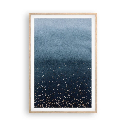 Affisch i ram av ljusek - Komposition – blåa faser - 61x91 cm