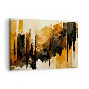 Canvastavla - Bild på duk - Harmoni av svart och guld - 100x70 cm