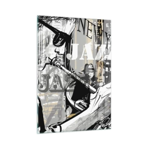 Glastavla - Bild på glas - I New Yorks rytm - 50x70 cm
