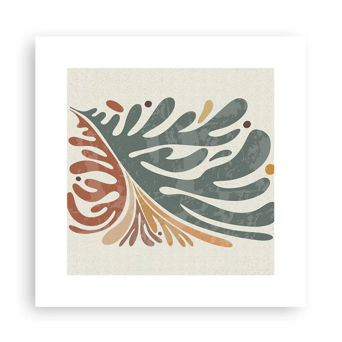 Affisch - Flerfärgat blad - 30x30 cm