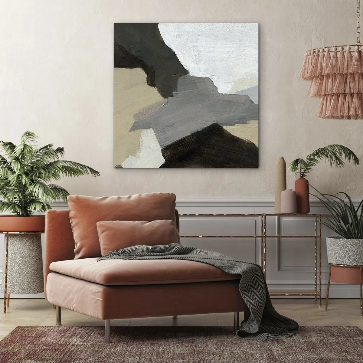 Canvastavla - Bild på duk - Abstraktion: avgrening av det gråa - 50x50 cm