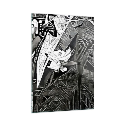 Glastavla - Bild på glas - Gråmänniska? - 50x70 cm