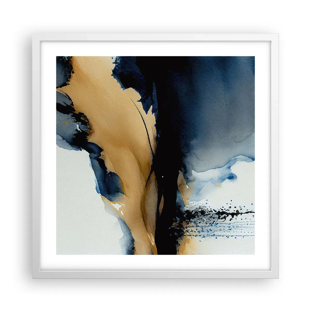 Affisch i vit ram - Bakom ridån - 50x50 cm