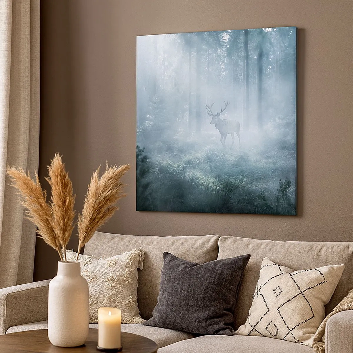 Canvastavla - Bild på duk - Morgonrond runt godset - 30x30 cm