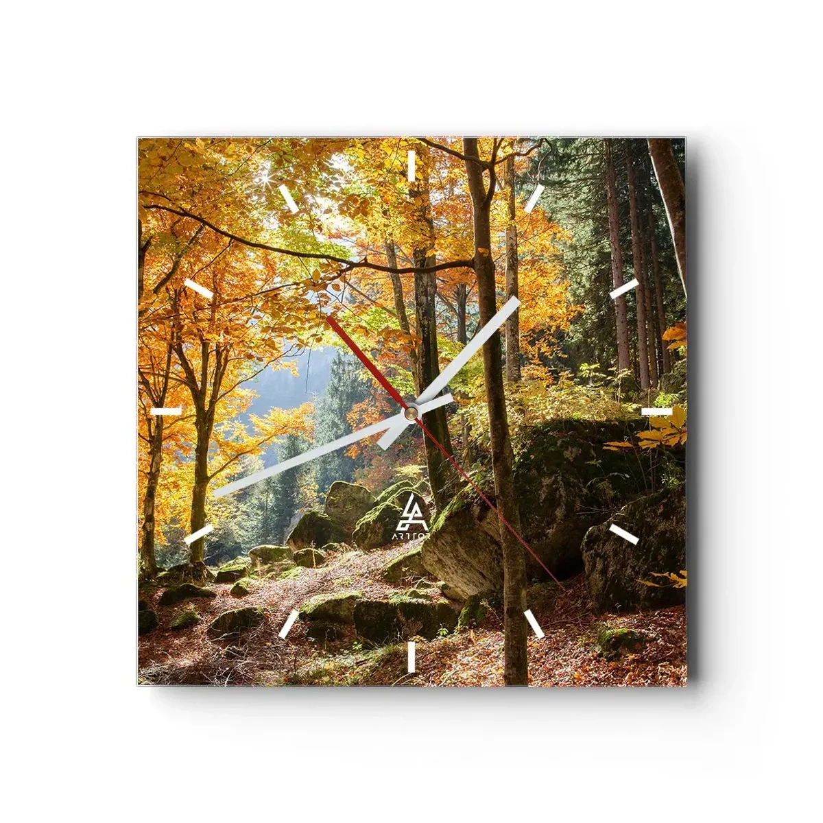 Väggklocka - Klocka på glas - Dags att vila - 30x30 cm