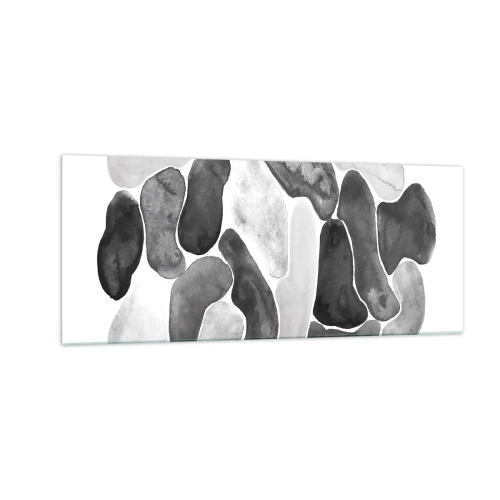 Glastavla - Bild på glas - Stenig abstraktion - 100x40 cm