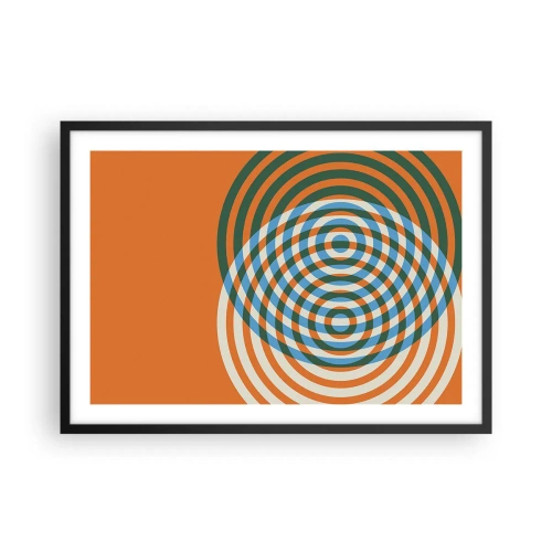 Affisch i svart ram - Abstrakt cirkulär variation - 70x50 cm