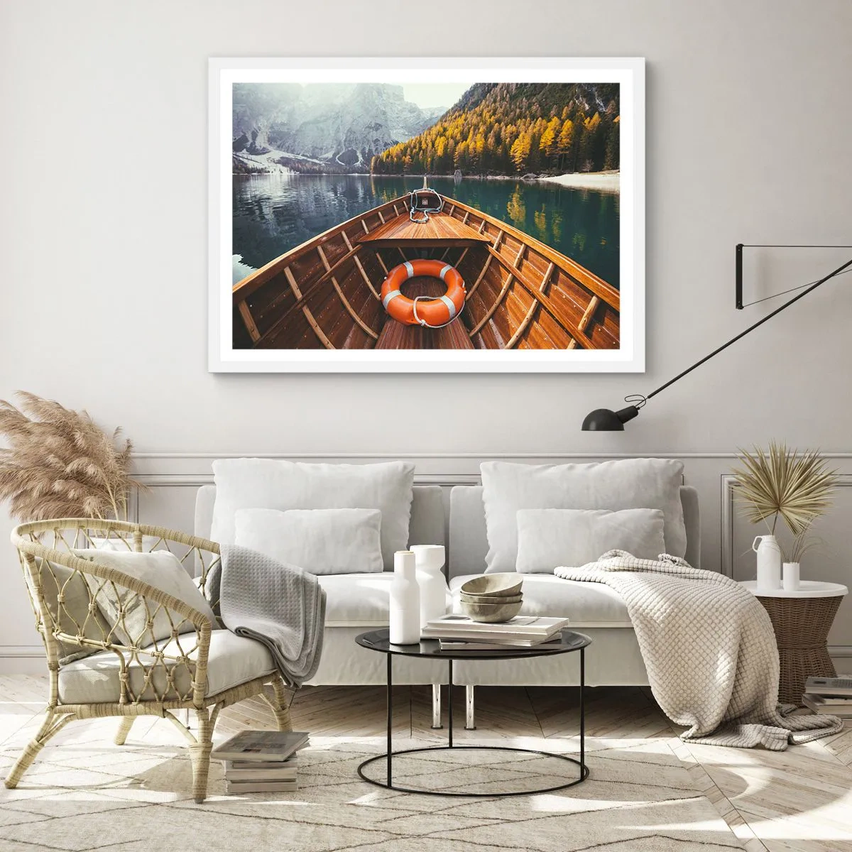 Affisch i vit ram - Utflykt i fjällen - 91x61 cm