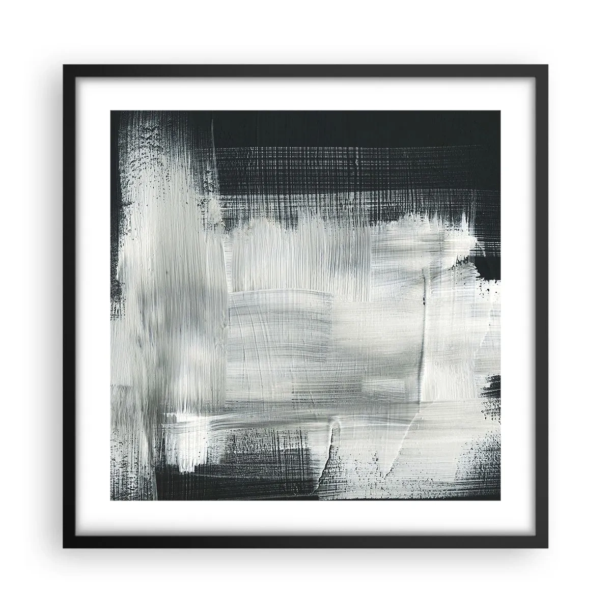 Affisch i svart ram - Vävd av det vertikala och horisontella - 50x50 cm